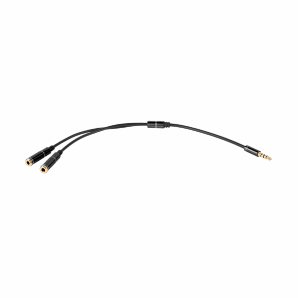 Jack 3.5 4-pólový adaptér-2xJack 3.5 stereo 20cm HQ zlaté hroty