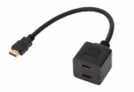 HDMI adaptér plug-2 x zásuvka na 30cm kábli