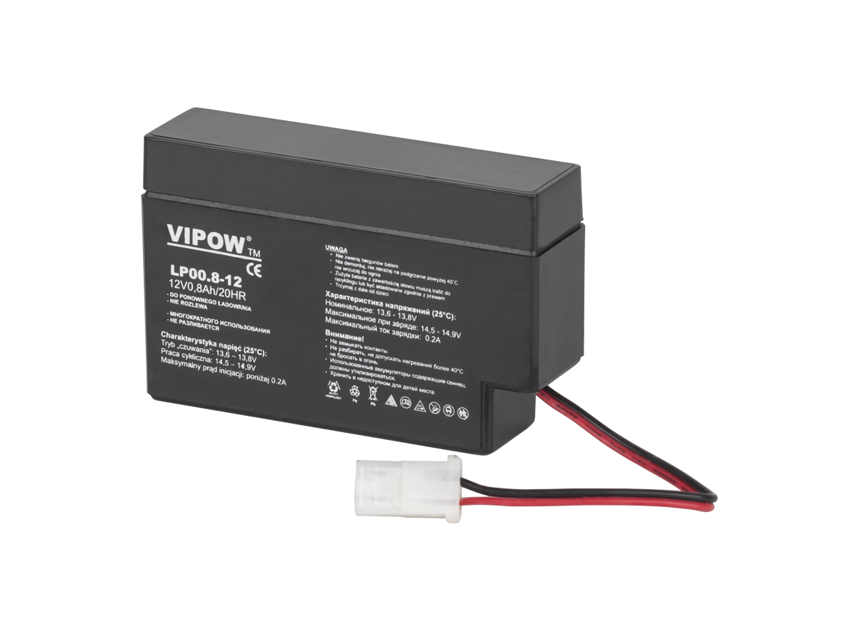 akumulator-zelowy-vipow-12v-0-8ah-f93cfae2996347bfa0d6028761a45f4f-f38267db VIPOW gélová batéria 12V 0,8Ah – Obrázok 1