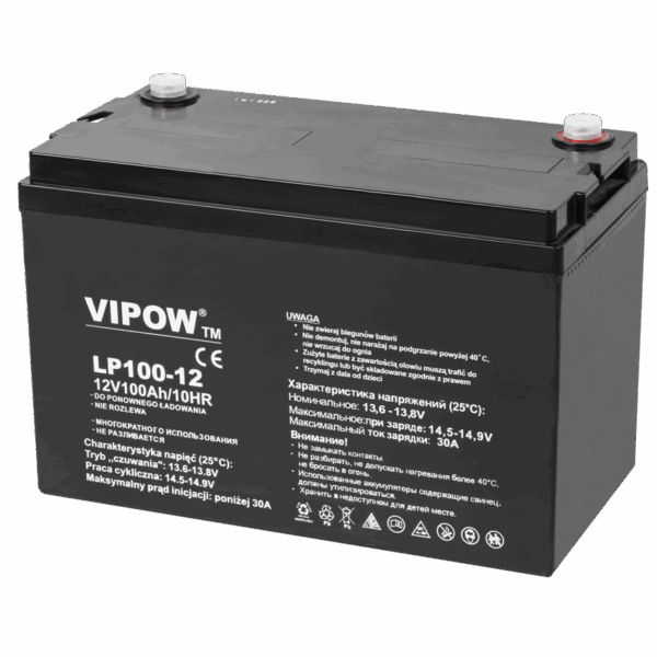 VIPOW 12V 100Ah gélová batéria