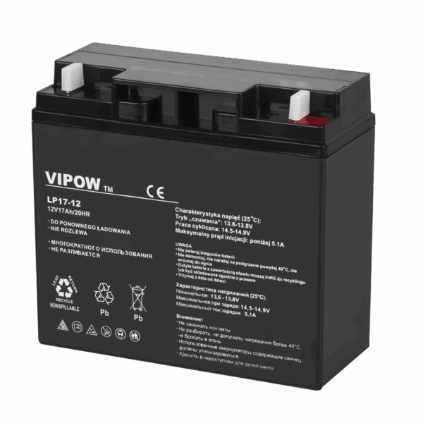 VIPOW gélová batéria 12V 17,0Ah