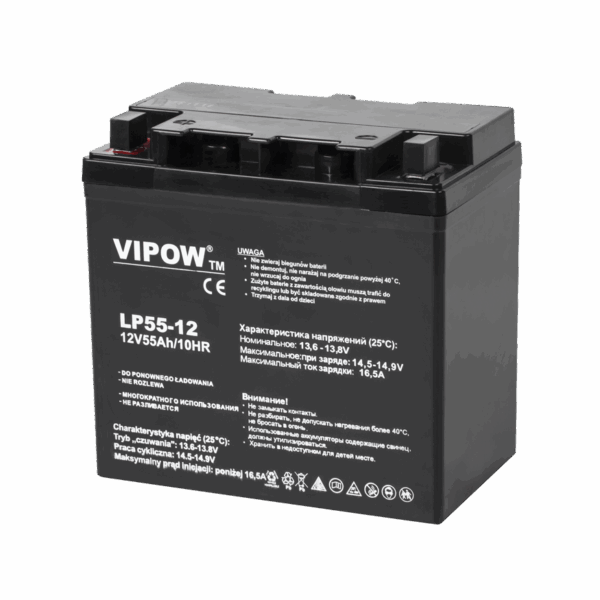 VIPOW 12V 55Ah gélová batéria