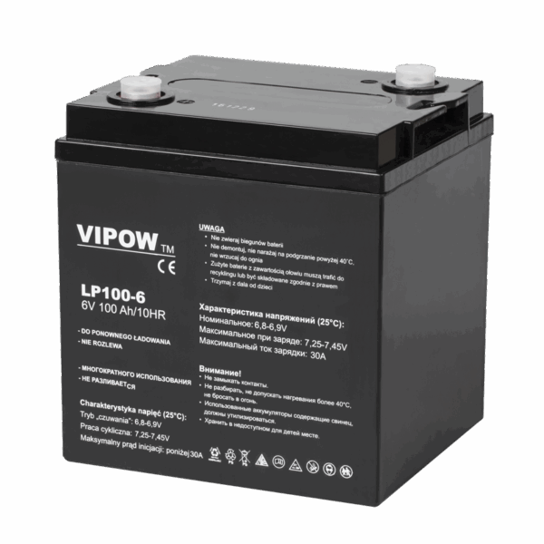 VIPOW 6V 100Ah gélová batéria
