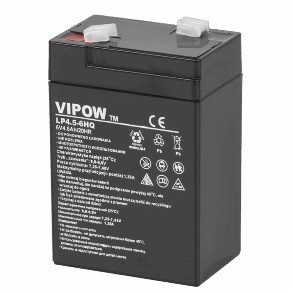 VIPOW 6V 4,5Ah HQ gélová batéria