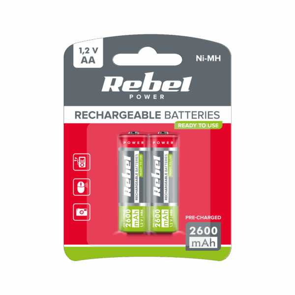 REBEL HR6 2600 mAh Ni-MH batérie 2 ks/bl