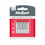 Zinko-uhlíkové batérie REBEL R03 4ks/bl