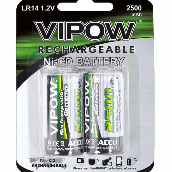 Ni-Cd batérie R14 2500mAh 2ks/bl