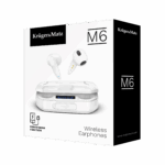 Bezdrôtové slúchadlá do uší Kruger&Matz M6 s power bankou – biele – Obrázok 7