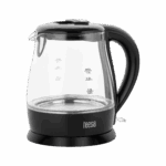 Rýchlovarná kanvica TEESA, sklenená, 1650 W, čierna, 1 l
