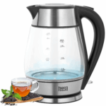 Rýchlovarná kanvica TEESA, sklo + nerez, 2000 W, čierna, 1,7 l – Obrázok 7