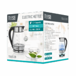 Rýchlovarná kanvica TEESA, sklo + nerez, 2000 W, čierna, 1,7 l – Obrázok 5