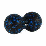 Duoball dvojitá masážna loptička 8cm, čierna a modrá, materiál EPP, REBEL ACTIVE