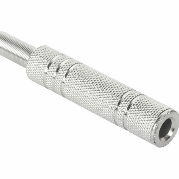 Jack zásuvka 6,3 mm stereo, kovová, poniklovaná