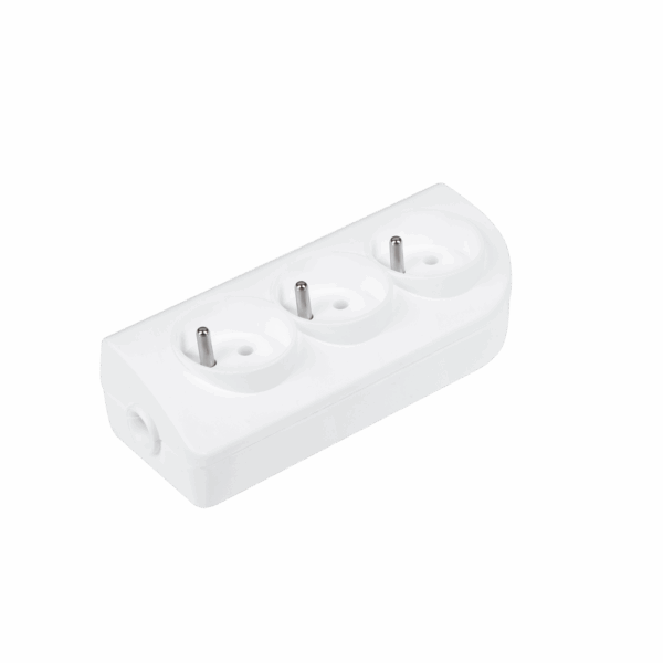Predlžovacia zásuvka x 3 s uzemnením biela GN-30