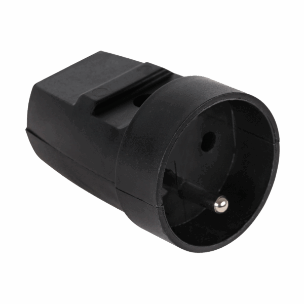 Zásuvka s uzemnením čierna G-10-2