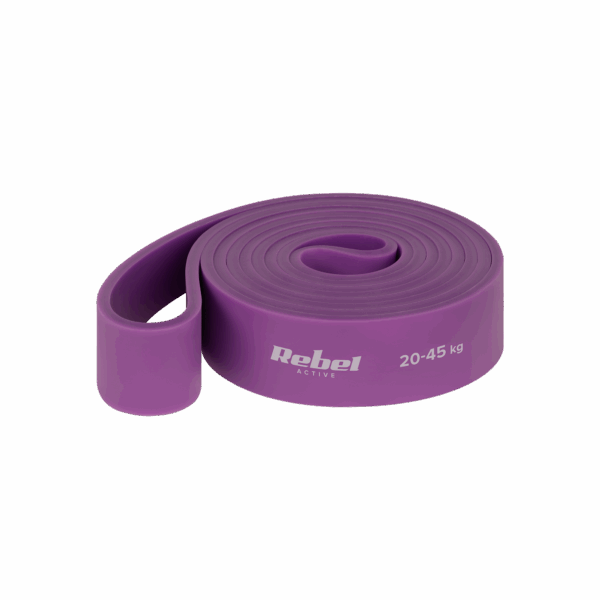 Latexový cvičebný pás - Power Band PL-4, fialový 20-45 kg REBEL ACTIVE