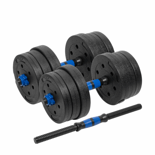 Bitúmenové nastaviteľné činky s konektorom 2x10kg REBEL ACTIVE