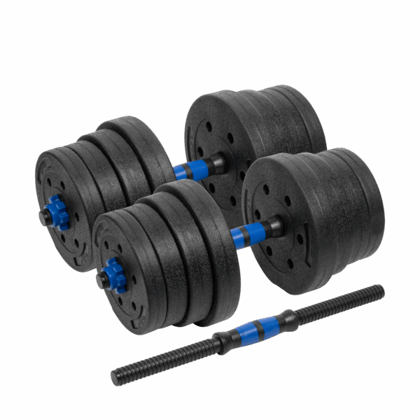 Bitúmenové nastaviteľné činky s konektorom 2x15kg REBEL ACTIVE