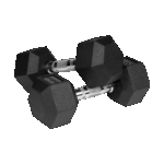 Liatinové pogumované činky HEX 2x9 kg REBEL ACTIVE – Obrázok 2