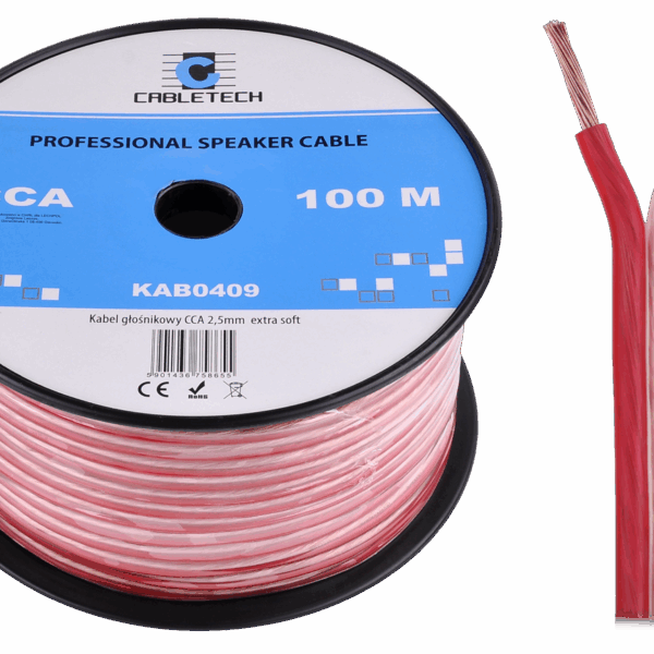 Reproduktorový kábel CCA 2,5 mm Cabletech extra mäkký