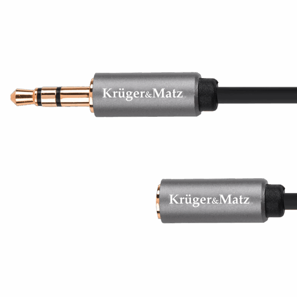 Jack kábel 3,5 stereo zástrčka - 3,5 stereo zásuvka 1m Kruger&Matz Basic