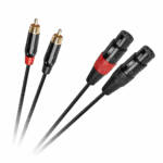 Cabletech XLR - 2RCA prepojovací kábel 1m