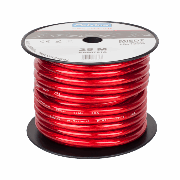 Kábel do auta 2Ga OD12mm CU 25m