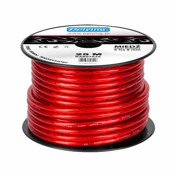 Kábel do auta 6Ga OD8mm CU 25m