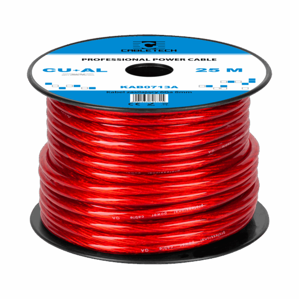 Kábel do auta 6Ga OD8mm CU+AL 25m