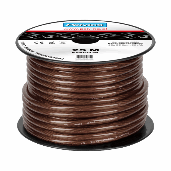 Kábel do auta 6Ga OD8mm CU+AL 25m