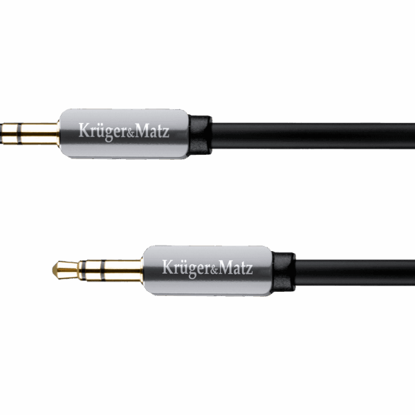 Stereo jack kábel 3,5 zástrčka - zástrčka 1,5 m pružinový kábel Kruger&Matz