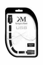 USB - micro USB kábel plug-plug 0,2m Kruger&Matz – Obrázok 3