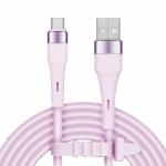 USB - microUSB kábel 1 m silikónový ružový Kruger&Matz Basic – Obrázok 2