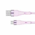 USB - microUSB kábel 1 m silikónový ružový Kruger&Matz Basic