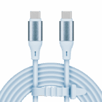 Kábel USB Type-C – USB Type-C 100 W 1 m silikónový modrý Kruger&Matz Basic – Obrázok 2