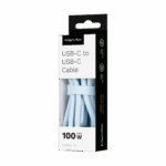 Kábel USB Type-C – USB Type-C 100 W 1 m silikónový modrý Kruger&Matz Basic – Obrázok 3