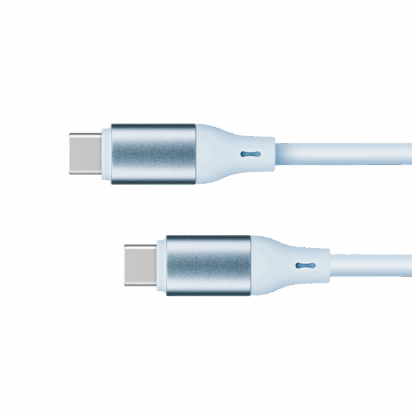 Kábel USB Type-C – USB Type-C 100 W 1 m silikónový modrý Kruger&Matz Basic