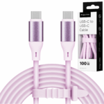 USB Type-C – USB Type-C kábel 100 W 1 m silikónový ružový Kruger&Matz Basic – Obrázok 4