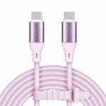USB Type-C – USB Type-C kábel 100 W 1 m silikónový ružový Kruger&Matz Basic – Obrázok 2