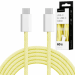 USB Type-C – USB Type-C kábel 60 W 1,5 m žltý Kruger&Matz Basic – Obrázok 7