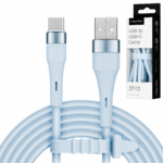 USB - USB Type-C kábel 1 m silikónový modrý Kruger&Matz Basic – Obrázok 4