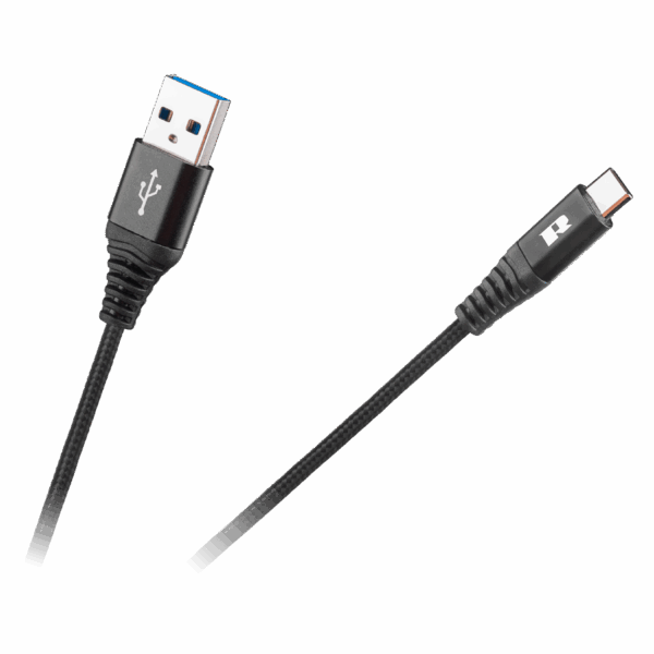 USB - USB Type-C kábel REBEL 100 cm čierny