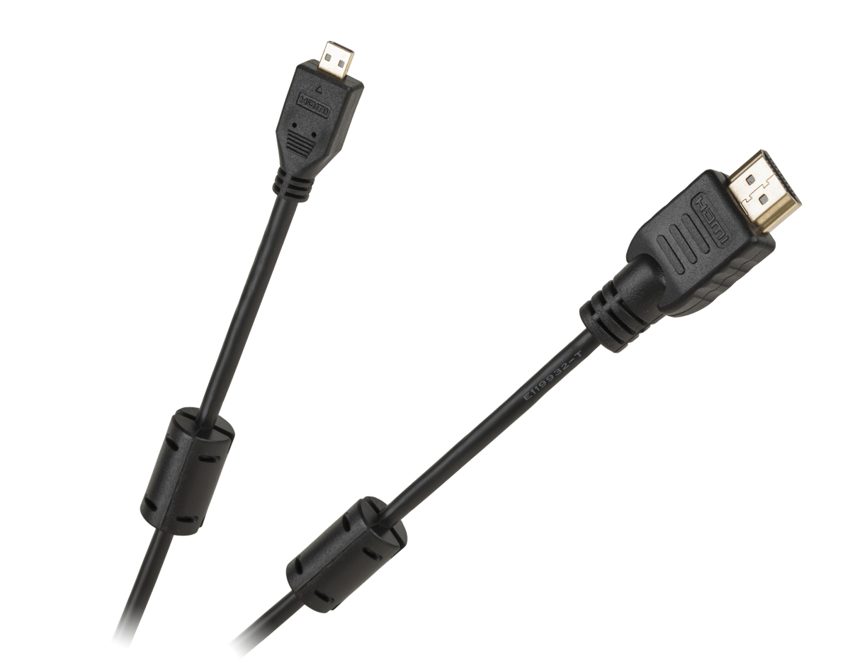 kabel-wtyk-hdmi-typ-a-wtyk-mikro-hdmi-typ-d-cabletech-economic-c322bdc4319241d499c084283f290616-858b7ced Zástrčka HDMI typu A – Micro HDMI zásuvka typu D Cabletech Ekonomická – Obrázok 1