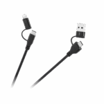 Kábel USB A/C zástrčka - USB C/lightning zástrčka (2+2) 1m