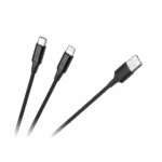 Kábel USB A zástrčka - USB C zástrčka / lightning zástrčka (2v1) 1m
