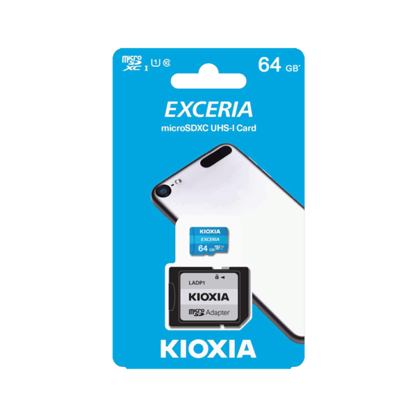 Pamäťová karta microSD Kioxia s kapacitou 64 GB UHS-I U1 s adaptérom