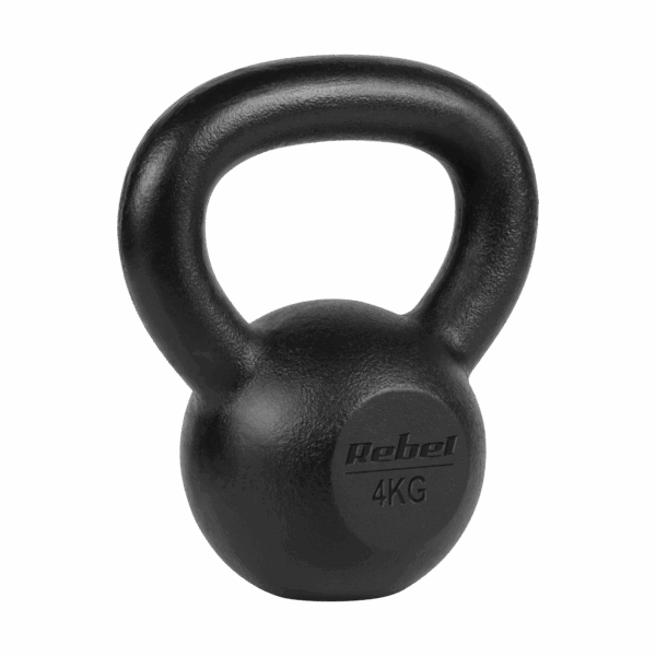Kettlebell liatinový 4kg, REBEL ACTIVE