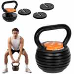 Kettlebell liatinový automatický nastaviteľný 9kg, REBEL ACTIVE – Obrázok 6