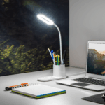 LED stolová lampa s indukčnou nabíjačkou (biela) – Obrázok 5