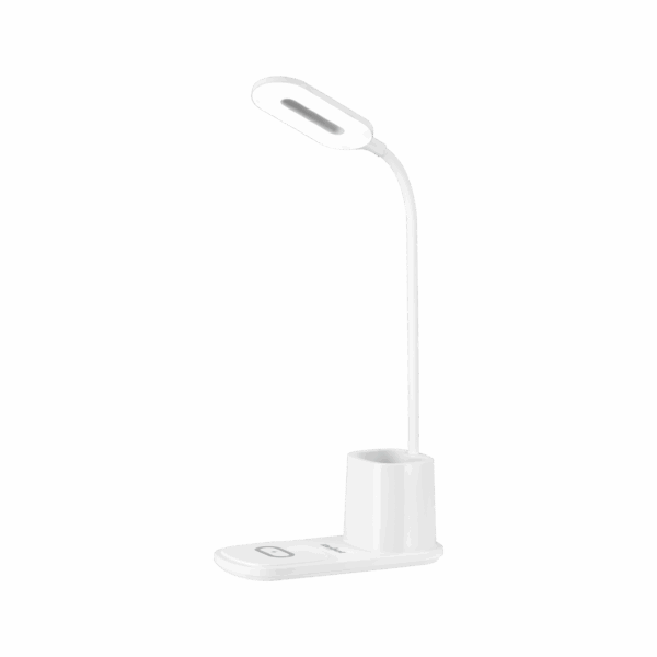 LED stolová lampa s indukčnou nabíjačkou (biela)